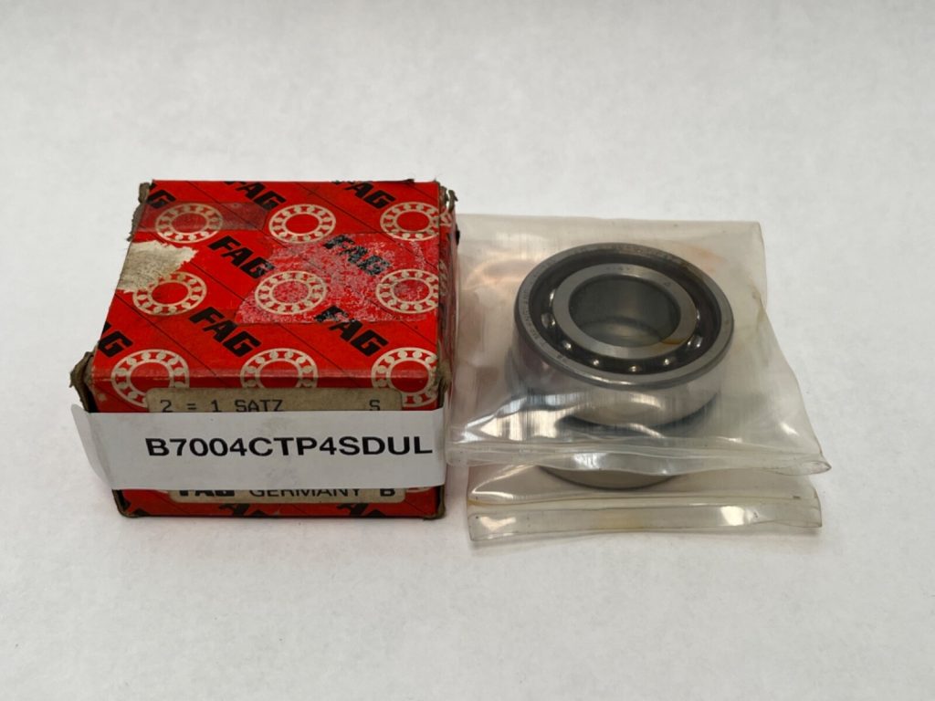 Super-Precision Angular Contact Ball Bearing Matched Pair - Straight Bore, 20 mm ID, 42 mm OD, 12 mm Width Each, Open, 15° Contact Angle, Universal Light Preload, 2 Pcs.