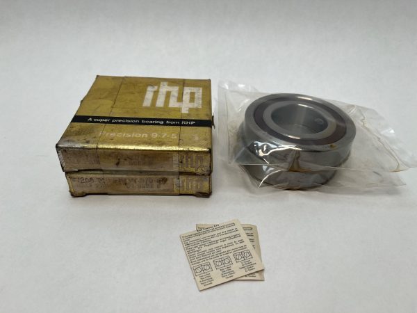 RHP 7208TDULP5 angular contact ball bearing duplex pair, unwrapped from its gold RHP box, in plastic