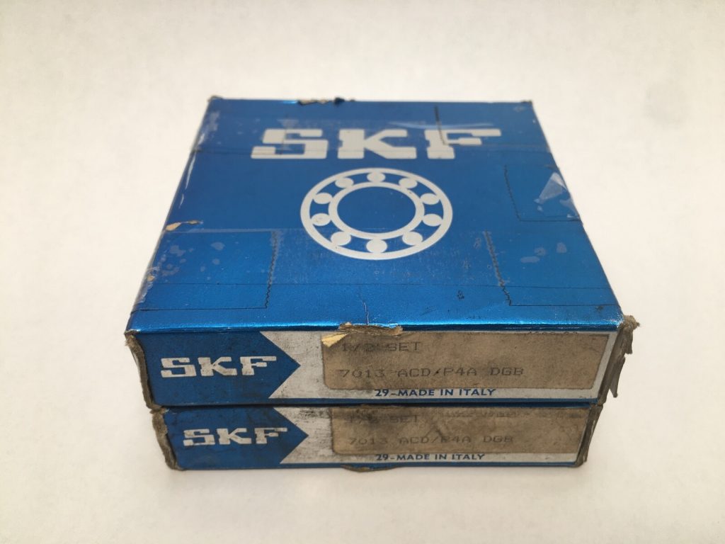 Super Precision Angular Contact Ball Bearing Set of 2 - Straight Bore, 65 mm ID, 100 mm OD, 18 mm Width, Open, 25° Contact Angle, Medium Preload