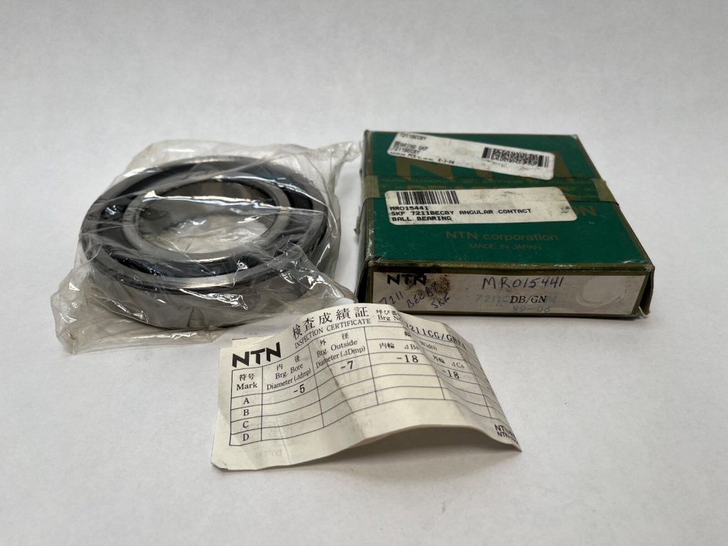 Angular Contact Ball Bearing Matched Pair - Straight Bore, 55 mm ID, 100 mm OD, 21 mm Width Each, 42 mm Total, Back-to-Back, Normal Preload, P4