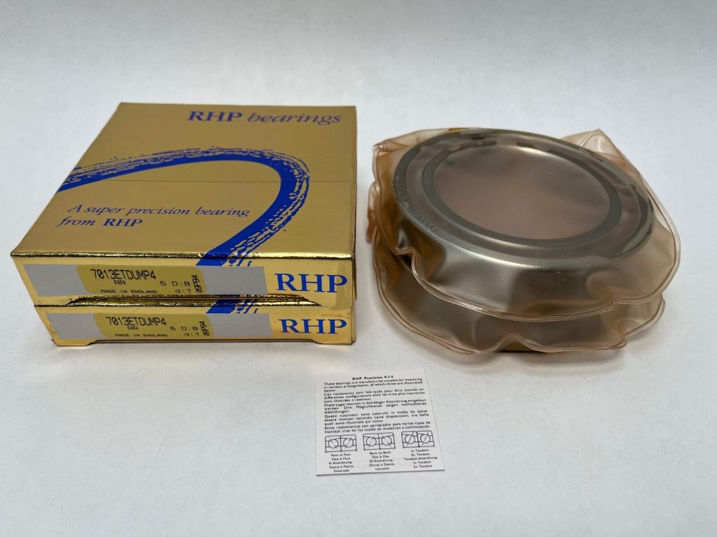 Matched Pair Super Precision Angular Contact Ball Bearings 65x100x18 mm, 25° Contact Angle, Phenolic Cage, ABEC 7, Medium Preload, Universally Ground Duplex Set