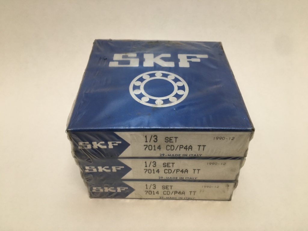 Super Precision Angular Contact Ball Bearing Set - Straight Bore, 70 mm ID, 110 mm OD, 20 mm Width, Open, 15° Contact Angle, P4A, Triplex Tandem, 3 Pcs.