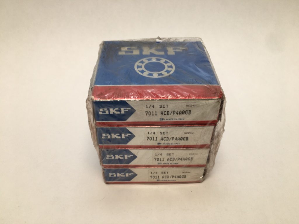 Super Precision Angular Contact Ball Bearing Matched Set of 4 - 55 mm ID, 100 mm OD, 21 mm Width, Open, 25° Contact Angle, Medium Preload, Universally Matchable
