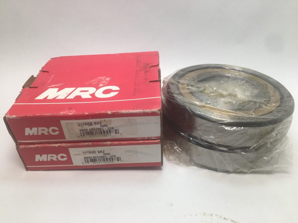 Angular Contact Ball Bearing – Straight Bore, 85 mm ID, 180 mm OD, 41 mm Width, Open, 40° Contact Angle, Machined Bronze Cage