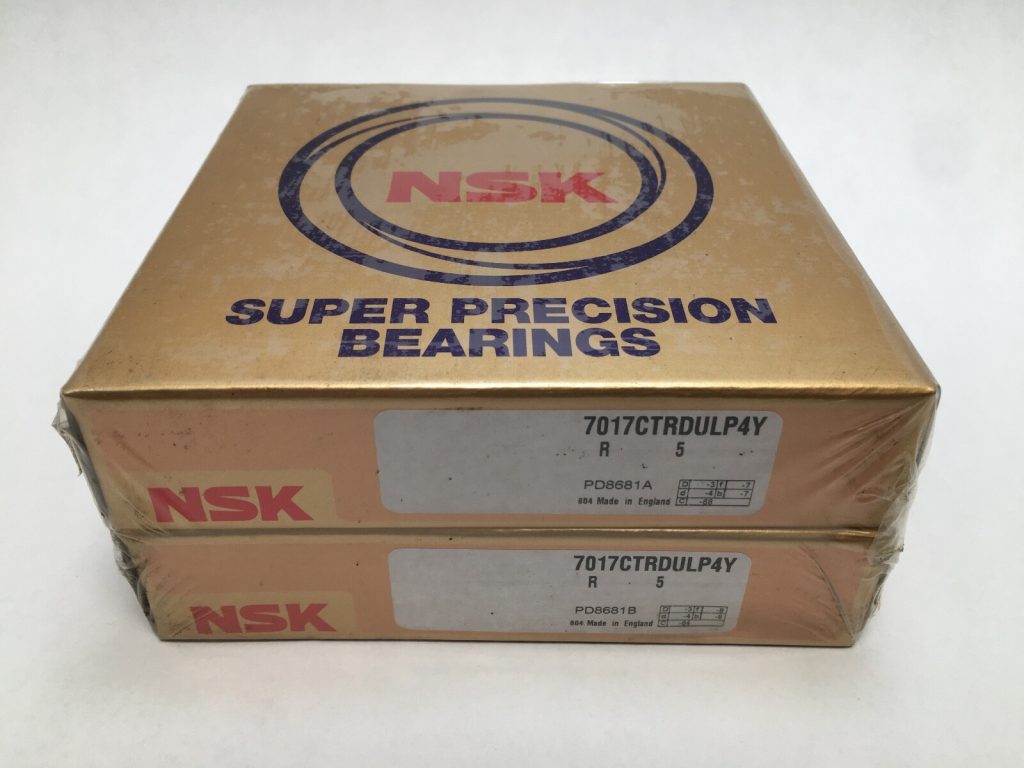 Super-Precision Angular Contact Ball Bearing - 85 mm ID, 130 mm OD, 22 mm Width, Open, 15° Contact Angle, Light Preload, Phenolic Outer-Ring-Guided Cage, P4Y, Matched Pair