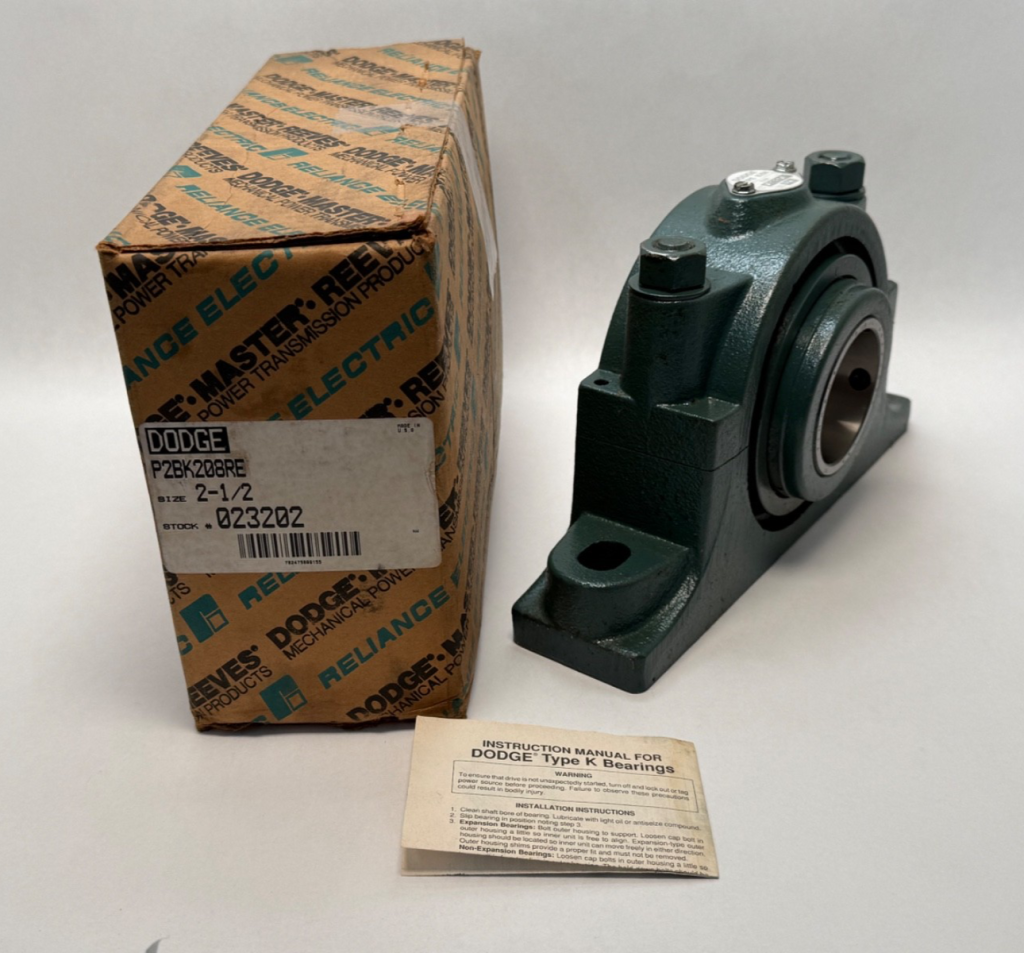 Two-Bolt Pillow Block, 2-1/2 in Bore, Double-Row Tapered Roller Insert, Expansion Type, Type K