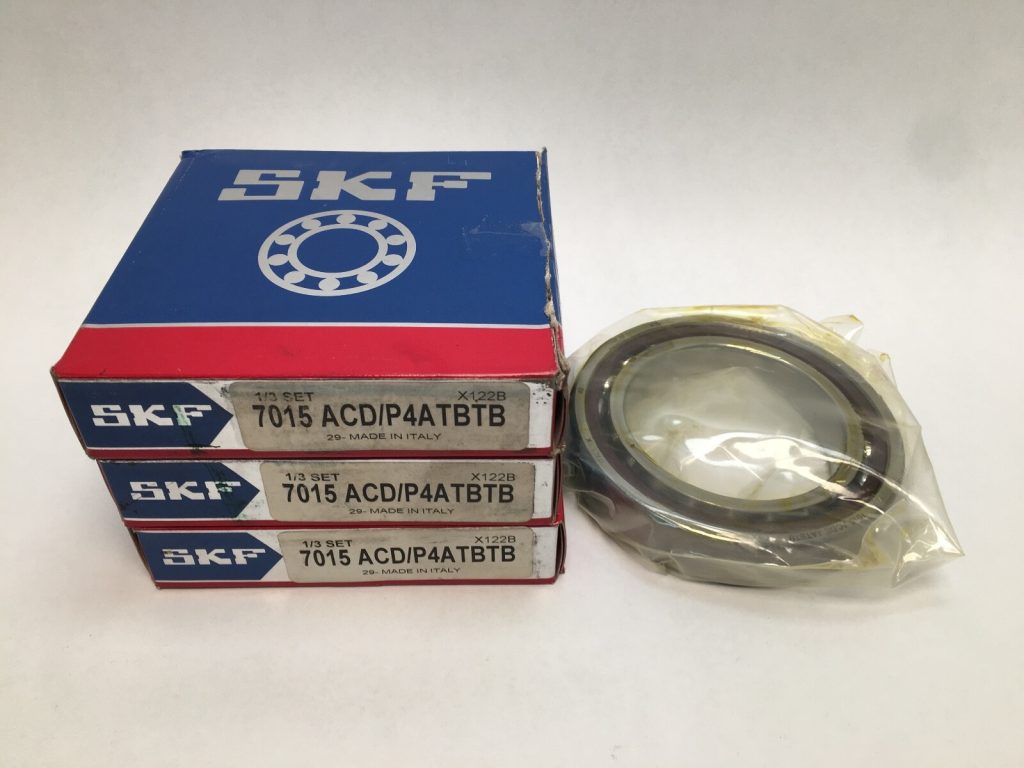 Super Precision Angular Contact Ball Bearing Set - Straight Bore, 75 mm ID, 115 mm OD, 20 mm Width per Bearing, 60 mm Total, Open, 25° Contact Angle, Tandem Back-to-Back, Medium Preload, 3 Pcs