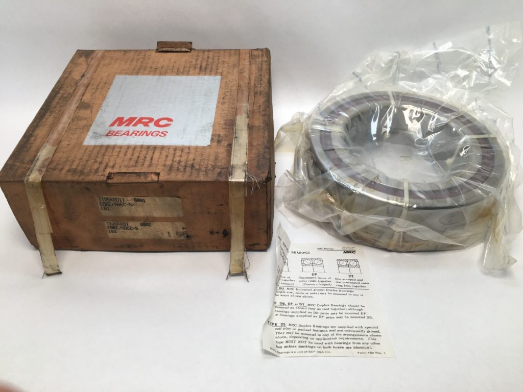 Matched Pair Angular Contact Ball Bearings – 130 mm ID, 200 mm OD, 33 mm Width Each, 15° Contact Angle, Tandem Mounting, ABEC 5