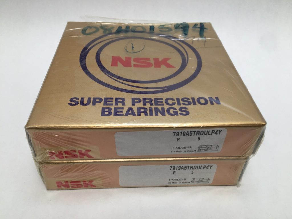 Super Precision Angular Contact Bearing — 95 mm ID, 130 mm OD, 18 mm Width, Open, 25° Contact Angle, Light Preload, 2 Pcs
