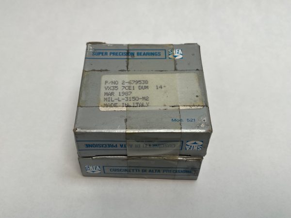 SNFA Super Precision Bearings box labeled VX35 7CE1 DUM, for the SNFA VX35 7CE1 DUM angular contact ball bearing