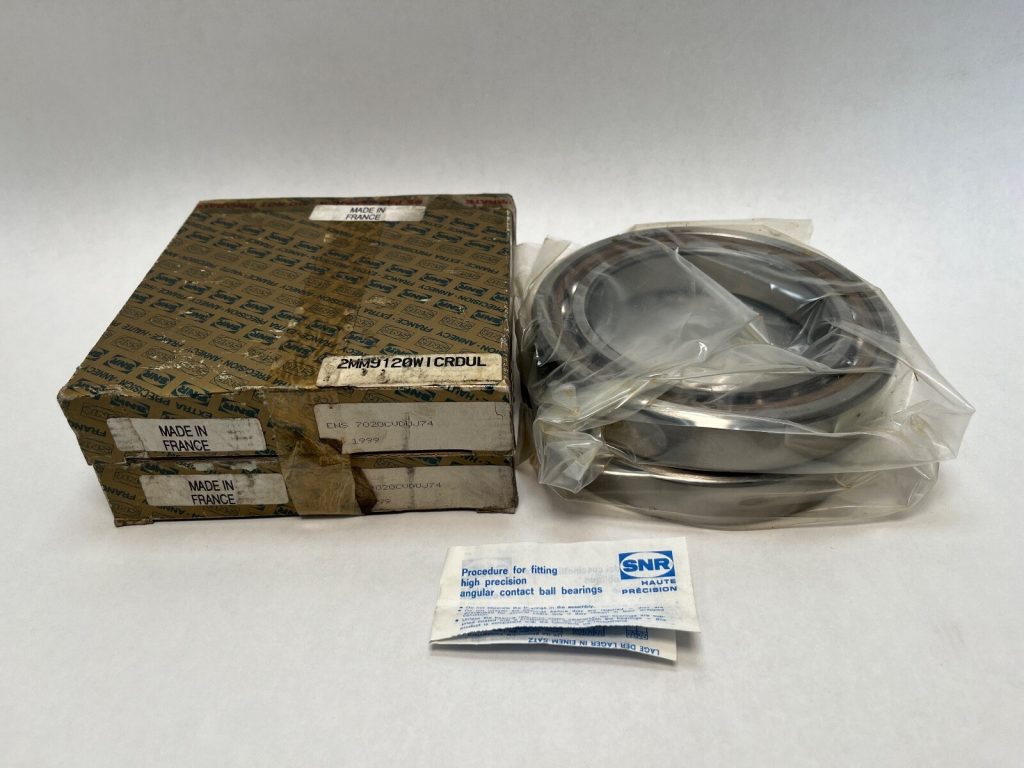 Super Precision Angular Contact Ball Bearing Pair - 100 mm ID, 150 mm OD, 24 mm Width Each, Open, 15° Contact Angle, Light Preload, Phenolic Cage, 2 Pcs
