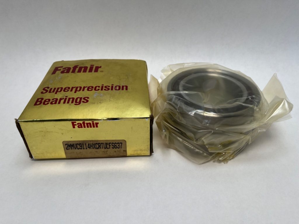 Super-Precision Angular Contact Ball Bearing - 70 mm ID, 110 mm OD, 20 mm Width, Open, 15° Contact Angle, Hybrid Ceramic Balls, Phenolic Cage, Light Preload, Triplex Set of 3