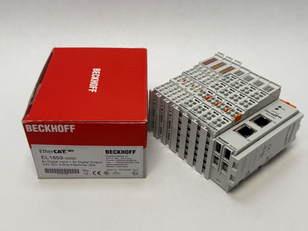 EtherCAT Terminal Assembly - 8 Digital In + 8 Digital Out, 24 V DC, 0.5 A, 12 mm HD Housing