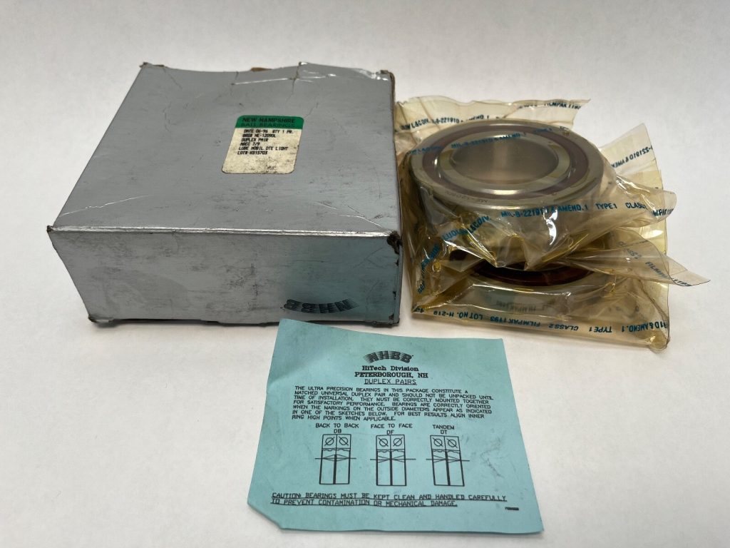 Matched Pair Super-Precision Angular Contact Ball Bearings, 45x85x19 mm Each, 15° Contact Angle, Light Preload, P4 / ABEC 7
