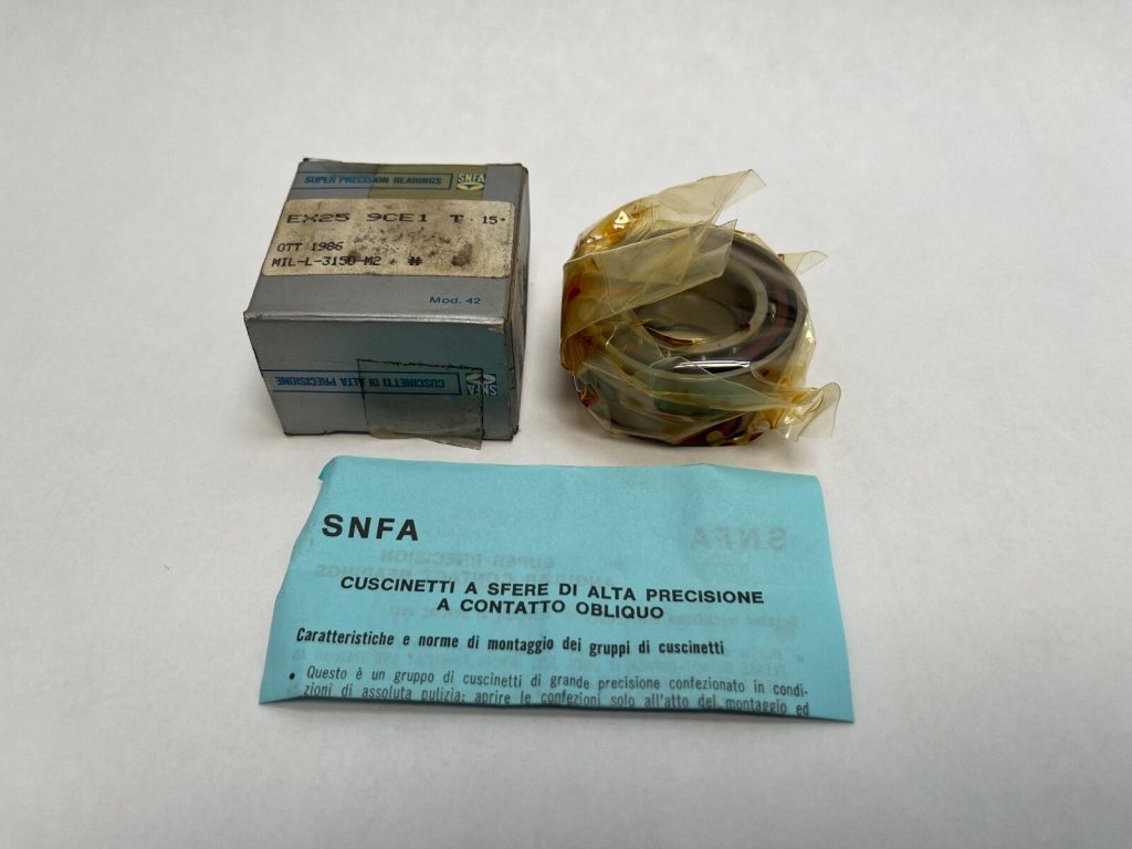 High-Speed Spindle Bearing 25x47x12 mm, Hybrid Silicon-Nitride Ceramic Balls, 15 Degree Contact Angle, ABEC 9, Outer-Ring-Guided Phenolic Cage, Open