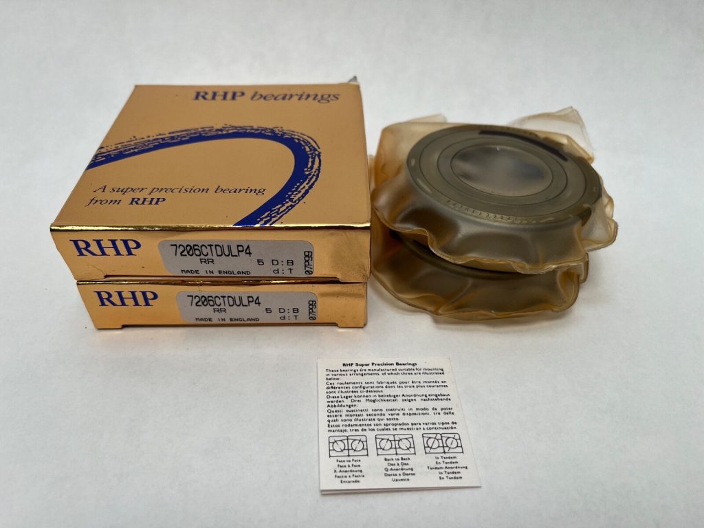 Super Precision Angular Contact Ball Bearing Matched Duplex Pair 30 x 62 x 16 mm 15 Degree Phenolic Cage Light Preload