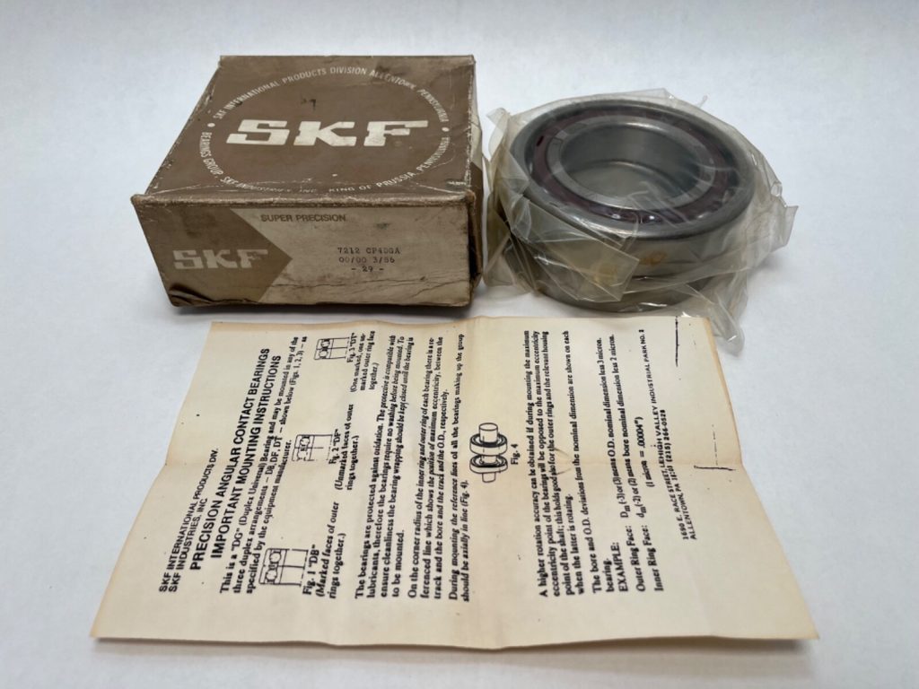 Super-Precision Angular Contact Ball Bearing - 60 mm ID, 110 mm OD, 22 mm Width, Open, 15° Contact Angle, Light Preload, Phenolic Cage, Universally Matchable Set of 2