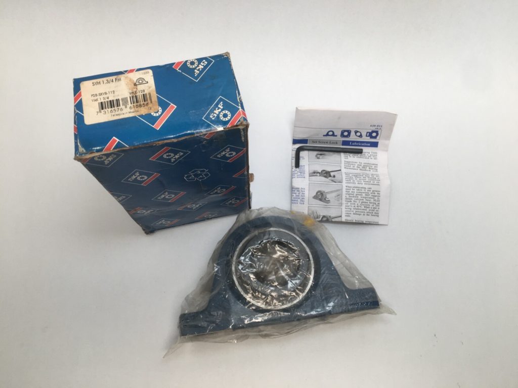 Two-Bolt Cast Iron Pillow Block Bearing Unit, 1-3/4 in Shaft, Eccentric Locking Collar, Contact Seals