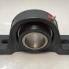 Two-Bolt Pillow Block Ball Bearing, 2-1/16 in Bore, Cast Iron, Setscrew Locking, Relubricatable