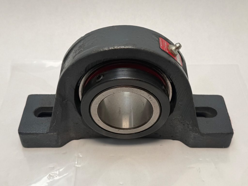 Two-Bolt Pillow Block Ball Bearing, 2-1/16 in Bore, Cast Iron, Setscrew Locking, Relubricatable