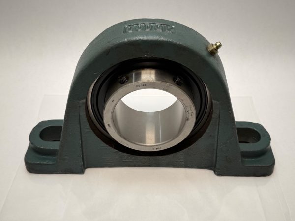 Dodge P2B-SCM-300 cast iron two-bolt pillow block ball bearing with 3 in bore and setscrew locking collar