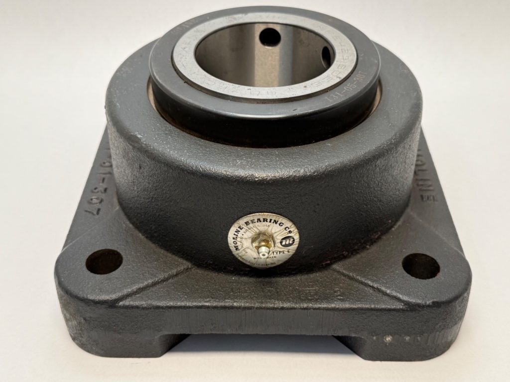 Type E 4-Bolt Flange Mount Bearing, 3-3/16 in Bore, Tapered Roller, Twin Locking Collars, Non-Expansion