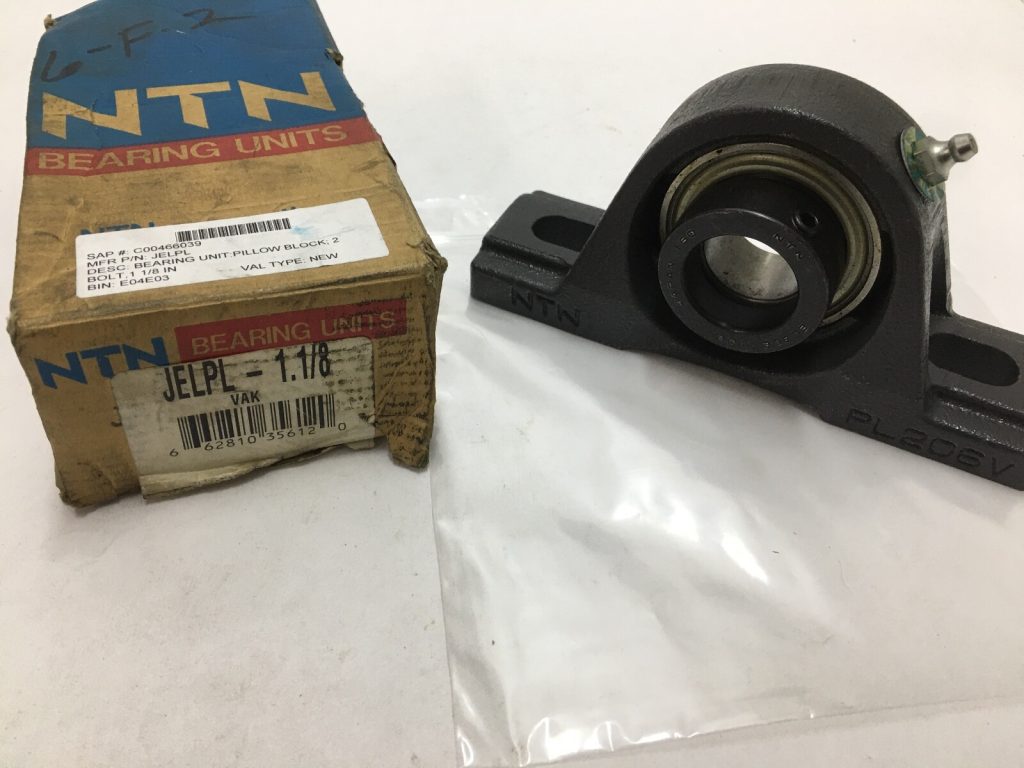 2-Bolt Low-Base Pillow Block Ball Bearing Unit 1-1/8" Bore, Eccentric Locking Collar, Self-Aligning