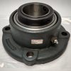 Expansion 4-Bolt Square Flange Block Spherical Roller Bearing Unit, 3 in Bore, Cast Iron, Setscrew Locking Collar, Clearance Seal