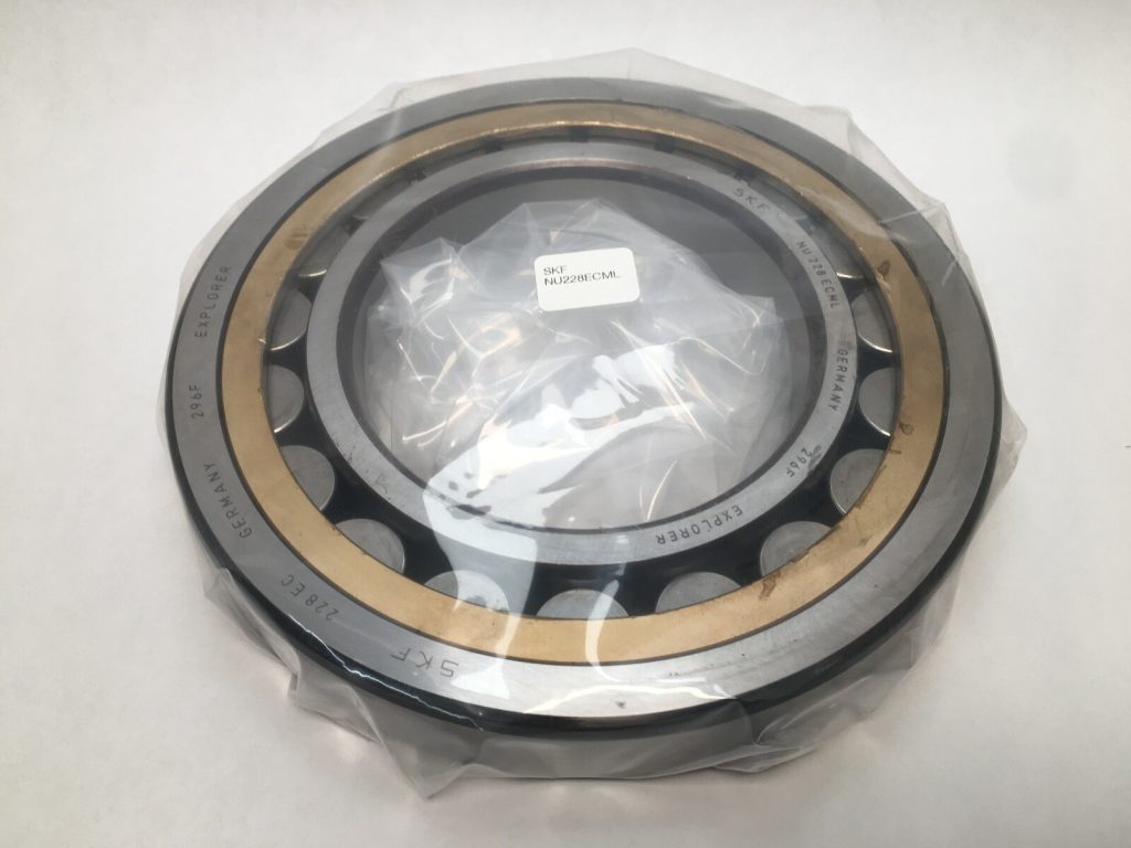 Single-Row Cylindrical Roller Bearing 140 x 250 x 42 mm, NU Design, Straight Bore, Machined Brass Window Cage, Non-Locating