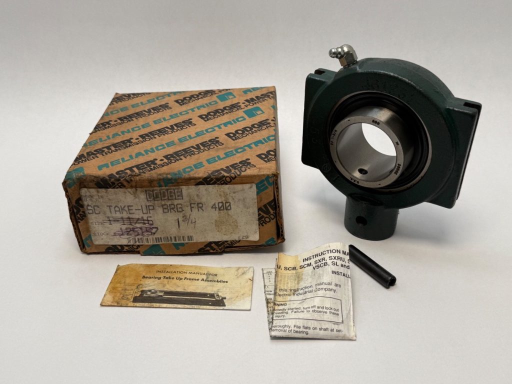 Narrow Slot Take-Up Bearing Unit, 1-3/4" Bore, 209 Series Ball Insert, Setscrew Locking, Non-Expansion