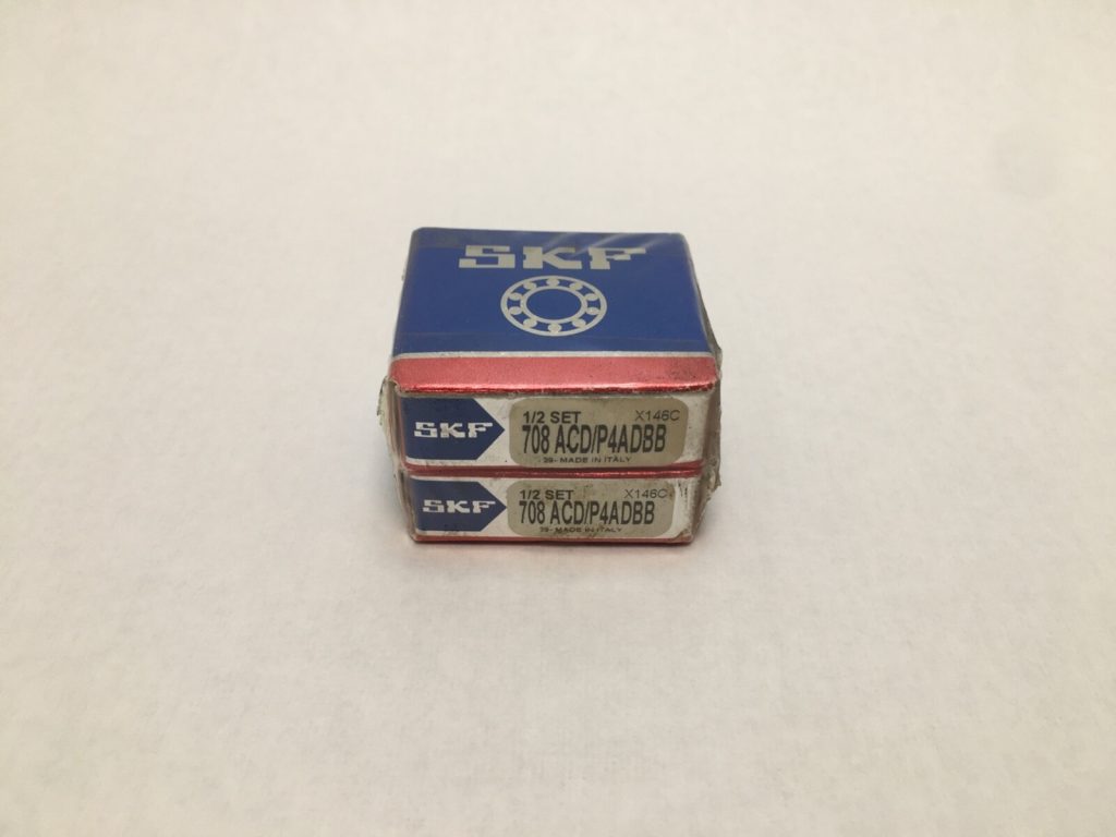 Super-Precision Angular Contact Ball Bearings - 8 mm ID, 22 mm OD, 7 mm Width, 25° Contact Angle, Open, P4, DBB Set of Three