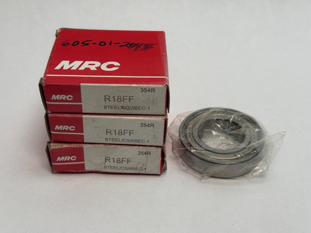 Deep Groove Ball Bearing – 1-1/8 in Bore x 2-1/8 in OD x 1/2 in Wide, Shields Both Sides, Three-Piece Lot