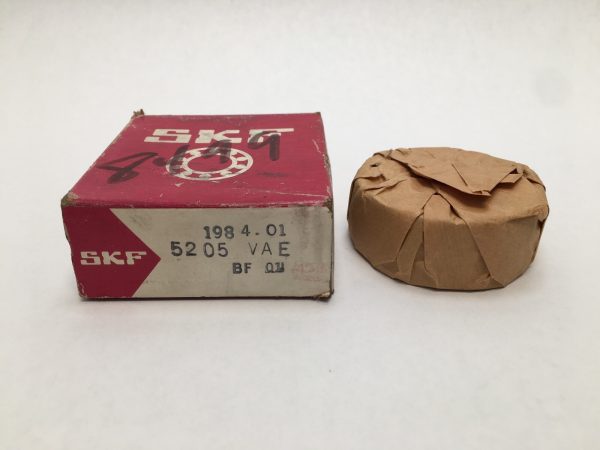 SKF 5205VAE angular contact bearing in paper wrapping beside its original SKF box