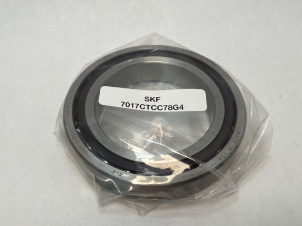SKF 7017CTCC78G4 angular contact spindle bearing in plastic packaging with label
