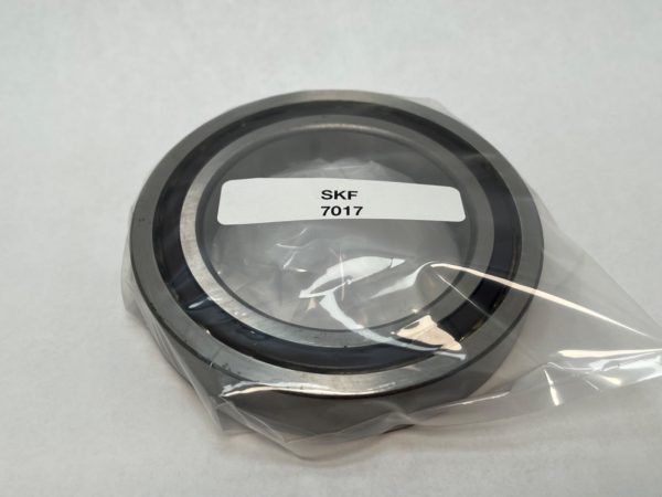 SKF 7017 angular contact ball bearing in plastic packaging with label
