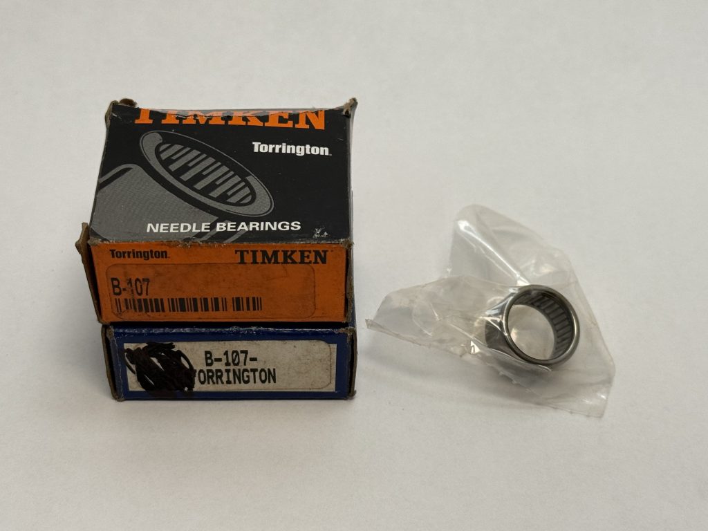 Drawn Cup Needle Roller Bearing — 5/8 in ID, 13/16 in OD, 7/16 in Width, Full Complement, Open Ends