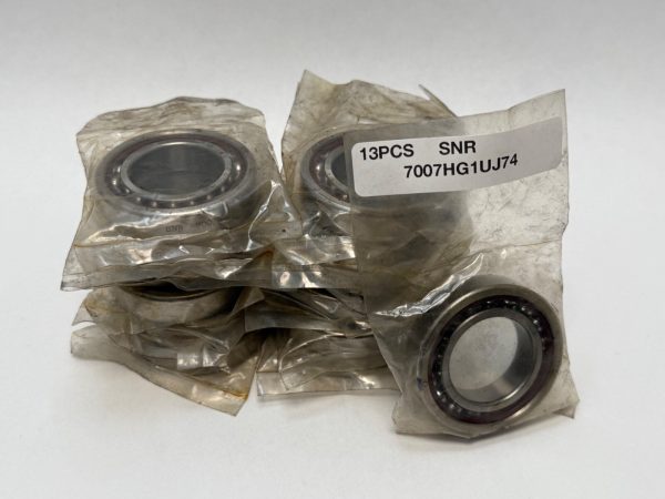 SNR 7007HG1UJ74 angular contact ball bearings individually wrapped in plastic, labeled 13PCS