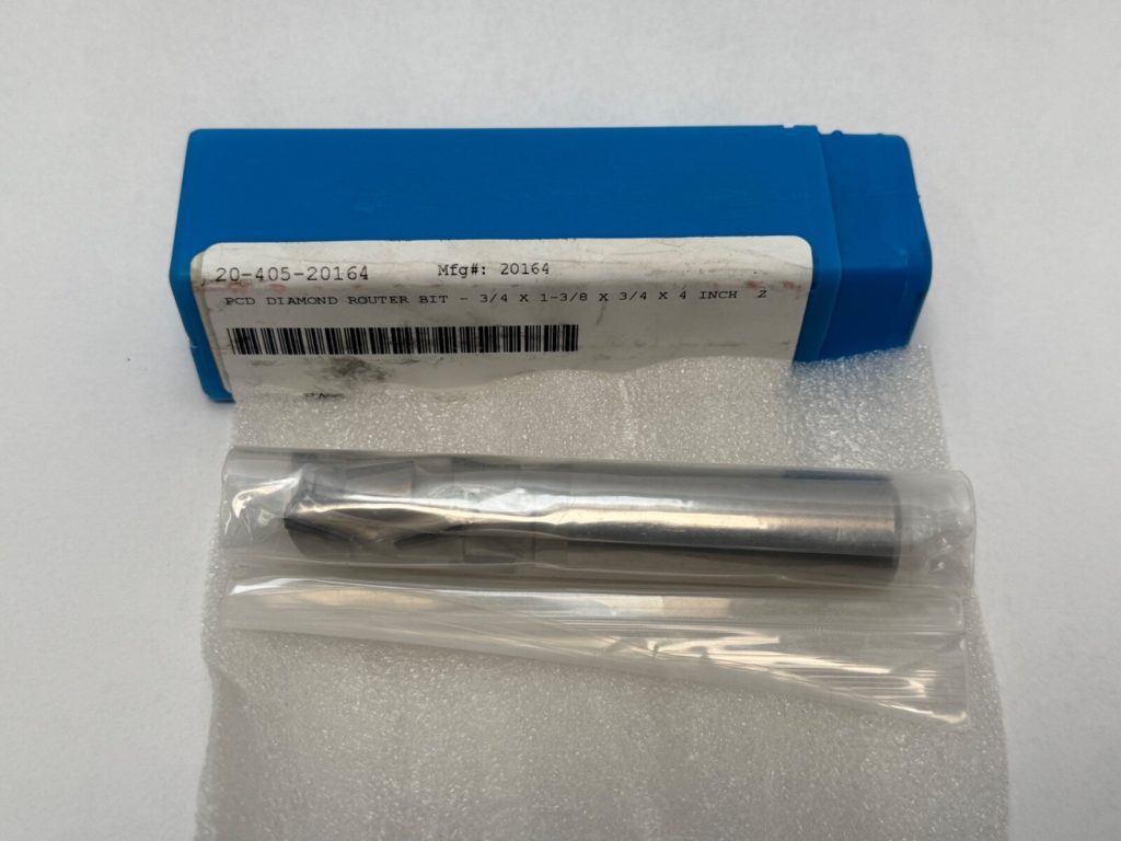 PCD Diamond Router Bit – Right Hand, 3/4 in Cutting Diameter, 1-3/8 in Cutting Length, Z2+2