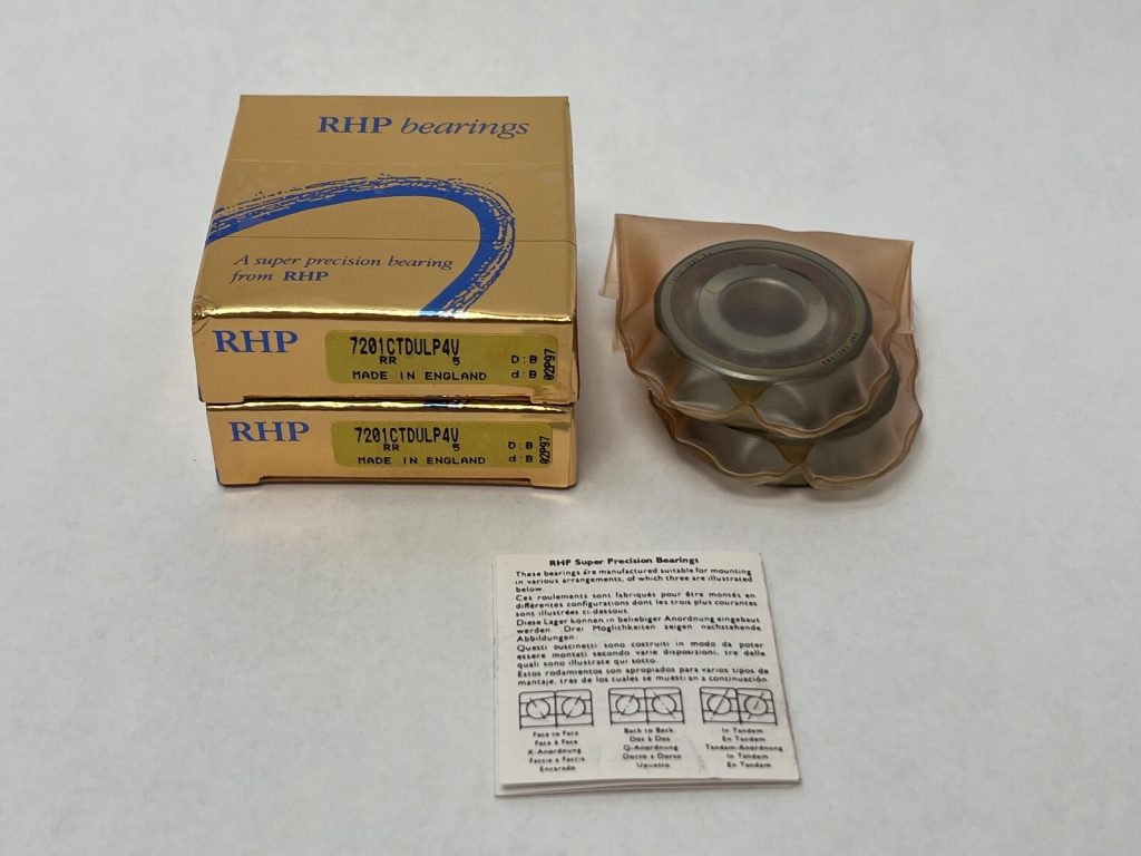 Super Precision Angular Contact Ball Bearing Matched Duplex Pair 12x32x10mm 15 Degree ABEC 7 Phenolic Cage Light Preload