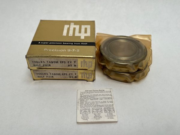 RHP 7006X3 TADUM EP5 angular contact bearing matched pair, plastic-wrapped, with original gold boxes