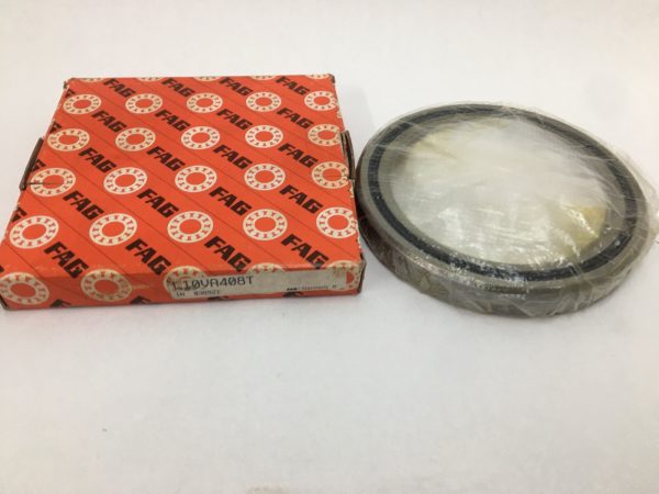 FAG L10VA408T thin section ball bearing, shrink-wrapped, next to its orange FAG packaging box