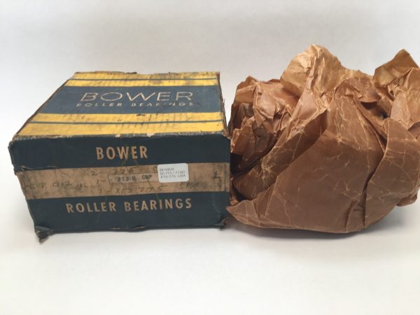 Bower 775/773D/X1S-775 bearing set box with label, next to crumpled packing paper