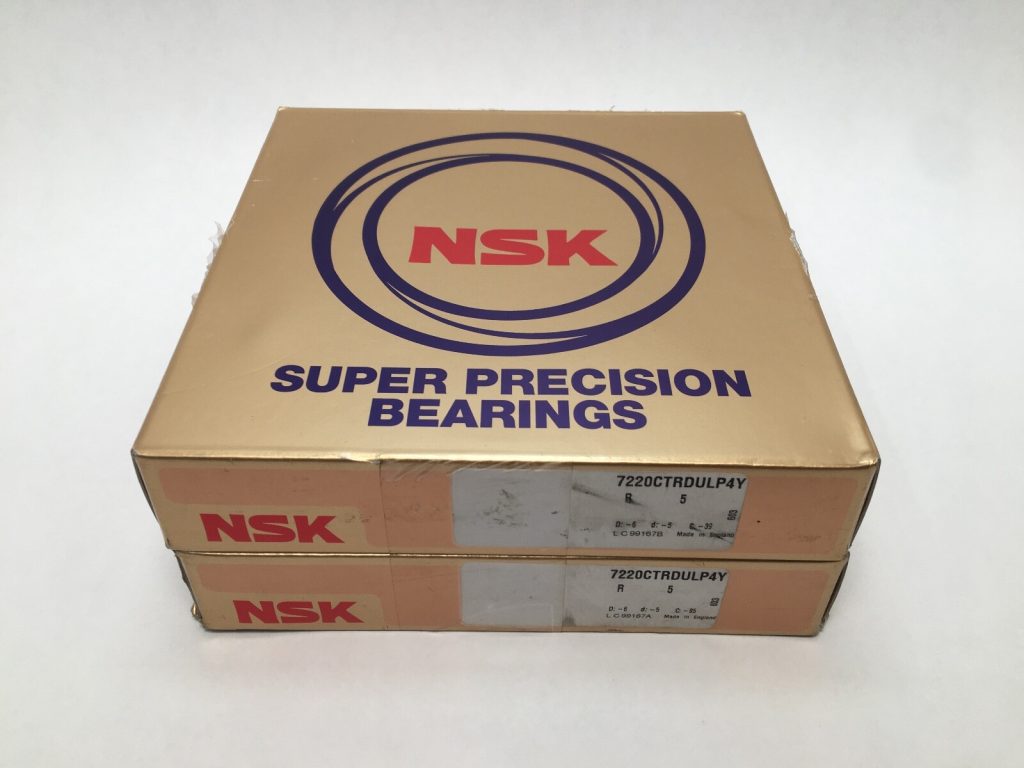 Super-Precision Angular Contact Ball Bearings - 100 mm ID, 180 mm OD, 34 mm Width, 15° Contact Angle, Open, Light Preload, P4Y, 2 Pcs