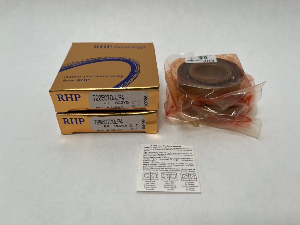 Super Precision Angular Contact Ball Bearing Matched Duplex Pair 25 x 52 x 15 mm 15 Degree Phenolic Cage Light Preload