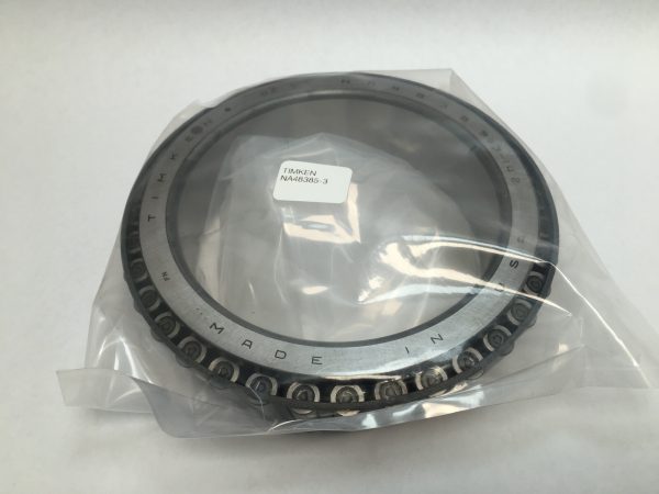 Timken NA48385-3 tapered roller bearing cone in a plastic bag with label