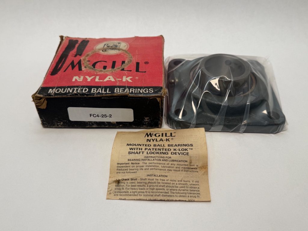 Flange Mount Ball Bearing Unit — 4-Bolt, 2 in Bore, Gray Iron Housing, Relubricatable, NYLA-K Seals