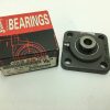 Four-Bolt Flange Ball Bearing Unit - 1/2 in Bore, Set Screw Locking, Cast Iron Housing, Standard Duty, Non-Expansion