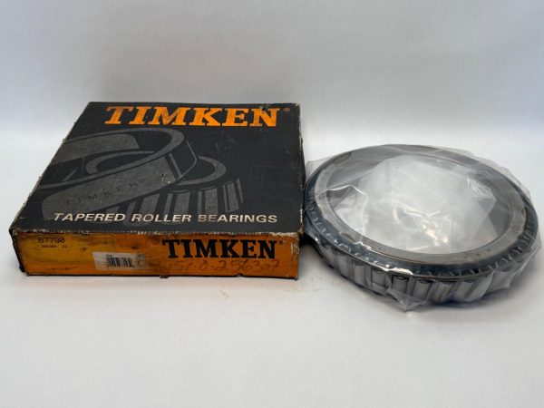 Timken 46790 tapered roller bearing cone, shrink-wrapped, beside its original Timken box