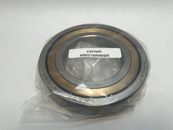 Fafnir MM218WIMBR angular contact ball bearing with bronze cage, sealed in plastic with label