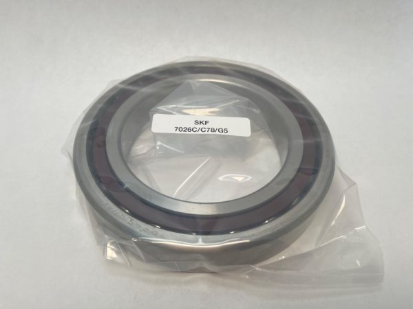 SKF 7026C/C78/G5 angular contact ball bearing, open, wrapped in plastic with label
